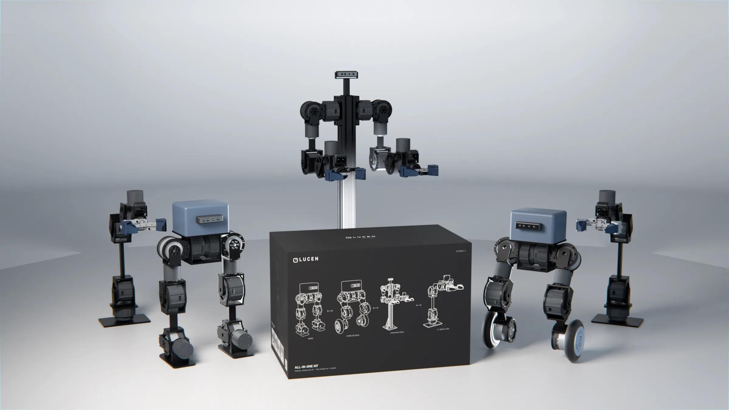 Biped, wheel base, Open Arm and Arm with the All-in-One box